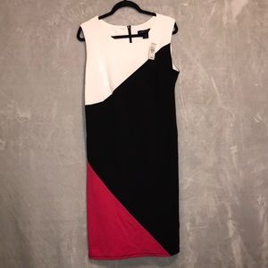 Sleeveless color block dress